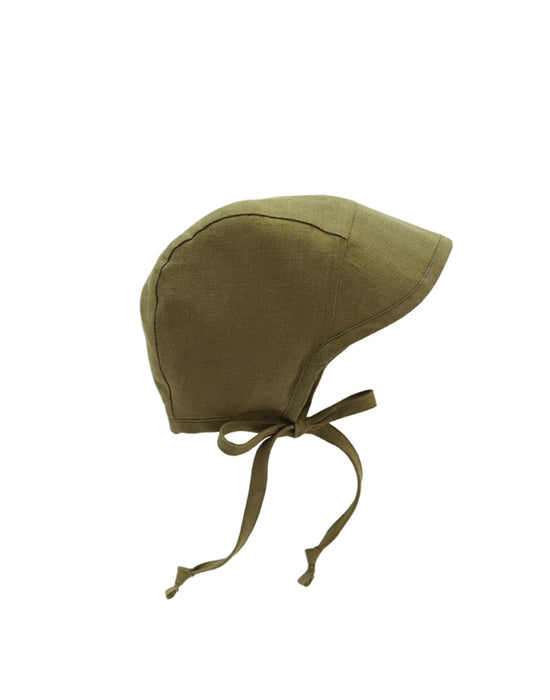 Briar Baby Brimmed Olive Linen Bonnet