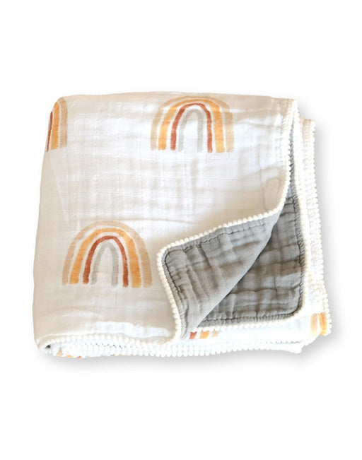 Fawn and Foster Organic Cotton Muslin Quilt (Rainbow)