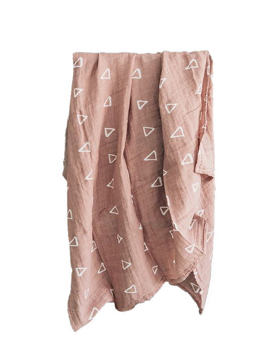 Mebie Baby Blush Triangle Muslin Swaddle Blanket