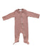 Mebie Baby - Dusty Rose Organic Cotton Ribbed Footed Zipper One-piece