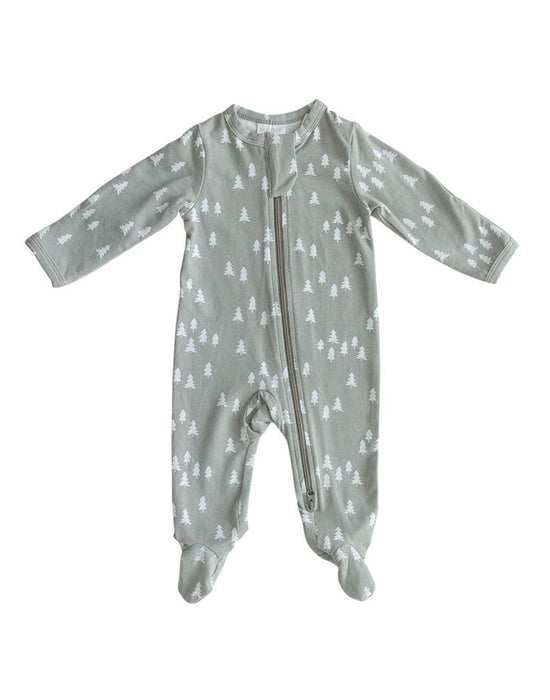 Mebie Baby - Pines Cotton Footed Zipper One-piece