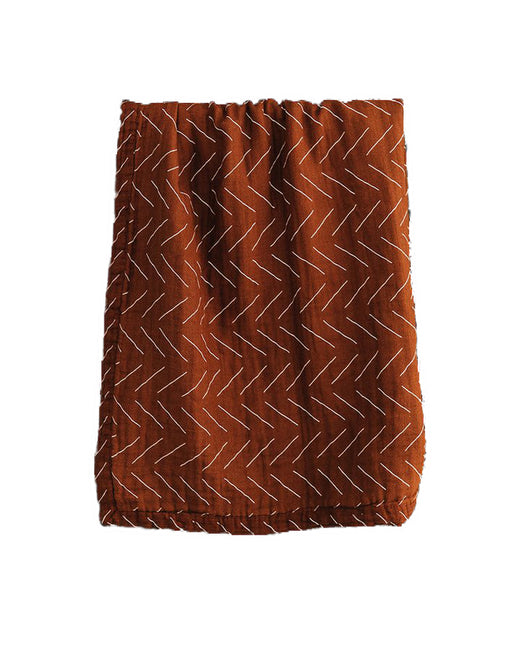 Mebie Baby Rust Mudcloth Muslin Quilt