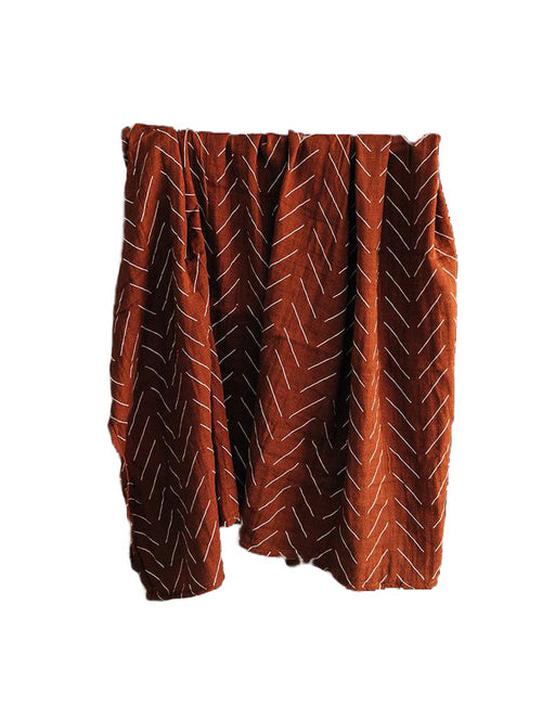 Mebie Baby Rust Mudcloth Muslin Swaddle Blanket