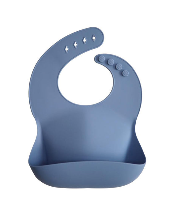 Mushie Silicone Baby Bib (Powder Blue)