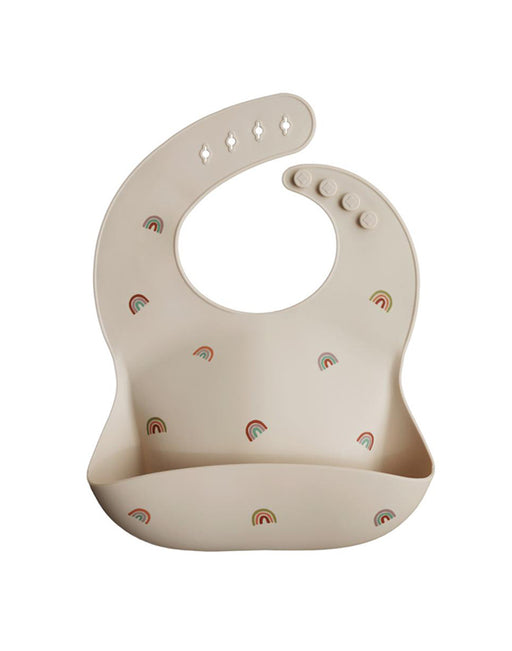 Mushie Silicone Baby Bib (Rainbows)