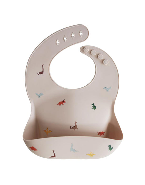 Mushie Silicone Baby Bib (Dinosaurs)