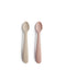 Mushie Silicone Feeding Spoons (Blush/Shifting Sand)