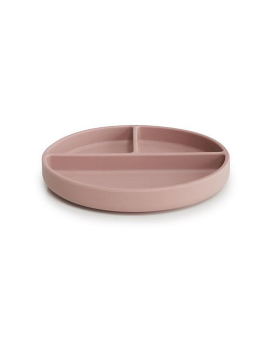 Mushie Silicone Suction Plate Angled (Blush)