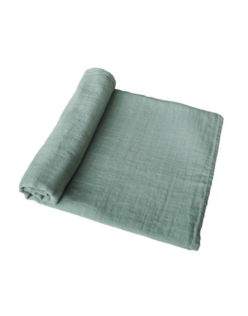 Mushie Muslin Swaddle Blanket (Roman Green)