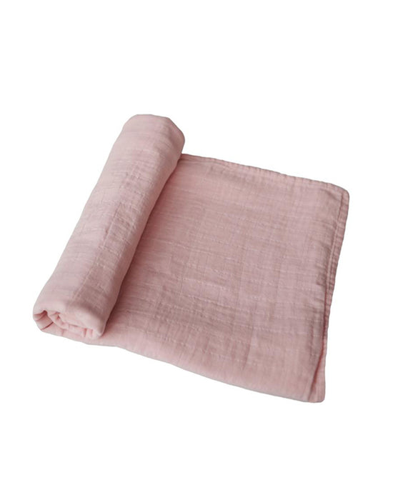 Mushie Muslin Swaddle Blanket (Rose Vanilla)